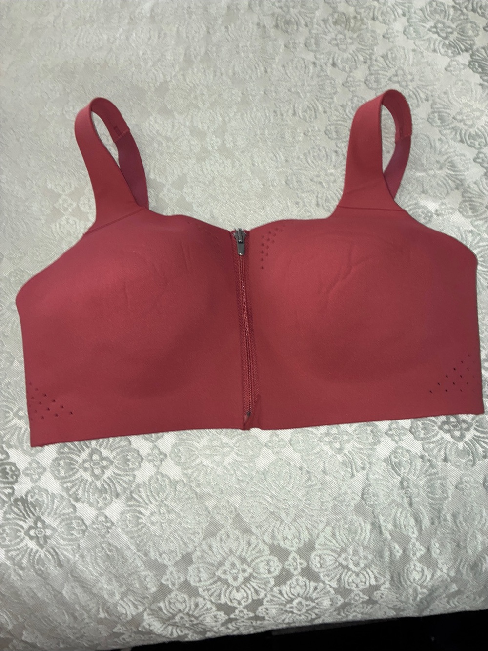 VSX Maroon Sports Bra with Pink Crisscross Back
